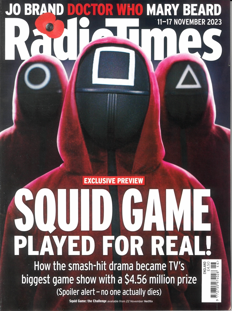 RADIOTIMES magazine side cover 11 November 2023